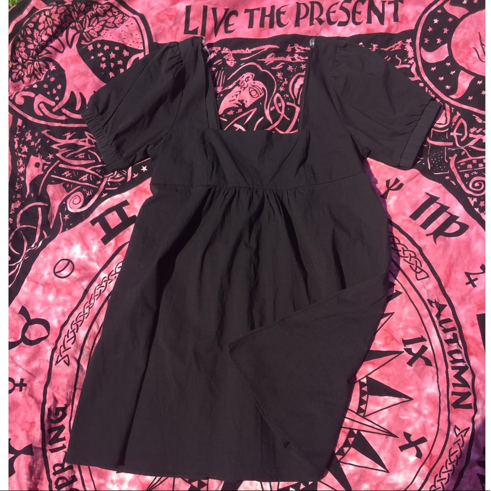 Wild Fable Black Puff Sleeve Mini Dress NWT
